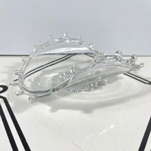 VTG Heisey Lariat Glass Bon Bon Candy Dish Clear Art Glass Bowl MCM 8x6x3